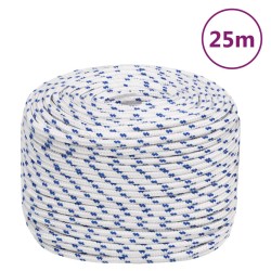 vidaXL Cuerda de barco polipropileno blanco 10 mm 25 m
