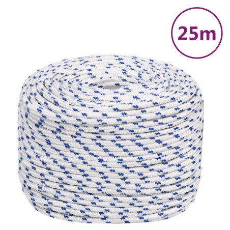 vidaXL Cuerda de barco polipropileno blanco 10 mm 25 m