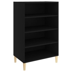 vidaXL Aparador de madera contrachapada negro 57x35x90 cm