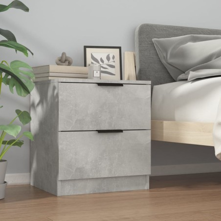 vidaXL Mesita de noche madera contrachapada gris hormigón