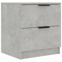 vidaXL Mesita de noche madera contrachapada gris hormigón
