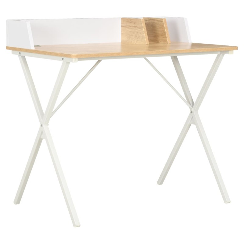 vidaXL Escritorio blanco y natural 80x50x84 cm vidaXL Escritorio blanco y natural 80x50x84 cm