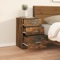 vidaXL Mesita de noche madera contrachapada roble ahumado 40x40x63 cm vidaXL Mesita de noche madera contrachapada roble ahumado 40x40x63 cm