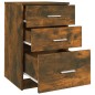 vidaXL Mesita de noche madera contrachapada roble ahumado 40x40x63 cm vidaXL Mesita de noche madera contrachapada roble ahumado 40x40x63 cm