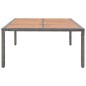 vidaXL Mesa de jardín ratán PE y madera de acacia gris 200x150x74 cm vidaXL Mesa de jardín ratán PE y madera de acacia gris 200x150x74 cm