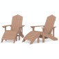 vidaXL Sillas de jardín Adirondack 2 uds con reposapiés HDPE marrón vidaXL Sillas de jardín Adirondack 2 uds con reposapiés HDPE marrón