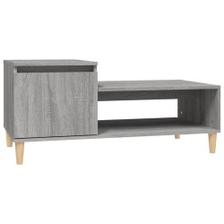 vidaXL Mesa de centro madera contrachapada gris Sonoma 100x50x45 cm