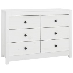 vidaXL Armario auxiliar de madera maciza de pino blanco 100x40x72 cm