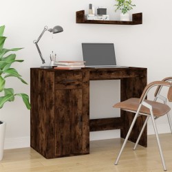 vidaXL Escritorio madera contrachapada roble ahumado 100x49x75 cm