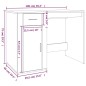 vidaXL Escritorio madera contrachapada roble ahumado 100x49x75 cm