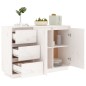 vidaXL Aparador de madera maciza de pino blanco 111x34x75 cm vidaXL Aparador de madera maciza de pino blanco 111x34x75 cm