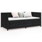 vidaXL Sofá cama madera maciza de pino negro 75x190 cm vidaXL Sofá cama madera maciza de pino negro 75x190 cm