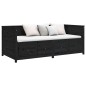 vidaXL Sofá cama madera maciza de pino negro 75x190 cm vidaXL Sofá cama madera maciza de pino negro 75x190 cm