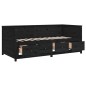 vidaXL Sofá cama madera maciza de pino negro 75x190 cm vidaXL Sofá cama madera maciza de pino negro 75x190 cm