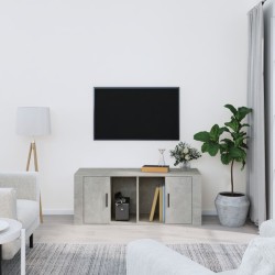 vidaXL Mueble para TV contrachapada gris hormigón 100x35x40 cm