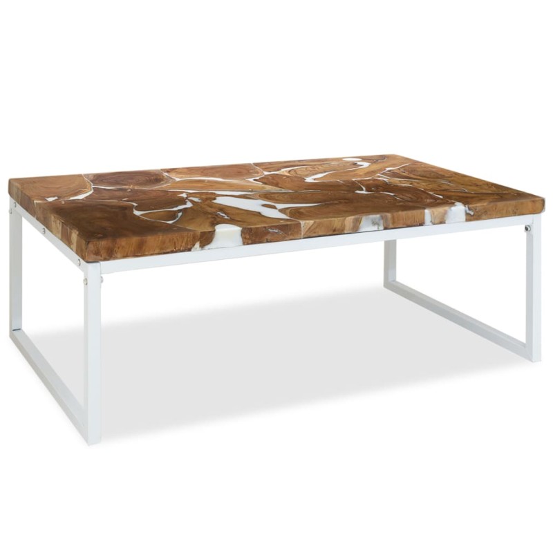 vidaXL Mesa de centro de teca y resina 110x60x40 cm vidaXL Mesa de centro de teca y resina 110x60x40 cm