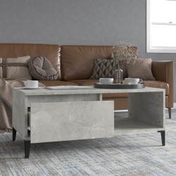 vidaXL Mesa de centro madera contrachapada gris hormigón 90x50x36,5 cm