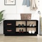 vidaXL Banco zapatero madera maciza de pino negro 100x34x45 cm vidaXL Banco zapatero madera maciza de pino negro 100x34x45 cm
