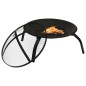 vidaXL Brasero y barbacoa 2 en 1 con atizador acero 56x56x49 cm vidaXL Brasero y barbacoa 2 en 1 con atizador acero 56x56x49 cm