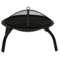 vidaXL Brasero y barbacoa 2 en 1 con atizador acero 56x56x49 cm vidaXL Brasero y barbacoa 2 en 1 con atizador acero 56x56x49 cm