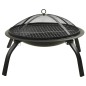 vidaXL Brasero y barbacoa 2 en 1 con atizador acero 56x56x49 cm vidaXL Brasero y barbacoa 2 en 1 con atizador acero 56x56x49 cm