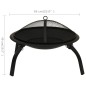 vidaXL Brasero y barbacoa 2 en 1 con atizador acero 56x56x49 cm vidaXL Brasero y barbacoa 2 en 1 con atizador acero 56x56x49 cm
