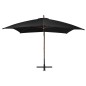 vidaXL Sombrilla colgante con palo madera maciza de abeto negro 3x3 m vidaXL Sombrilla colgante con palo madera maciza de abeto negro 3x3 m
