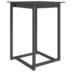 vidaXL Mesa alta de bar de madera maciza de pino gris 80x80x110 cm