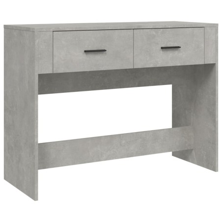 vidaXL Mesa consola de madera contrachapada gris hormigón 100x39x75 cm