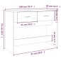 vidaXL Mesa consola de madera contrachapada gris hormigón 100x39x75 cm
