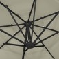 vidaXL Sombrilla de 4 niveles con poste de aluminio arena 3x3 m
