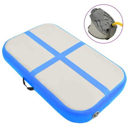 vidaXL Esterilla inflable de gimnasia con bomba PVC azul 60x100x20 cm