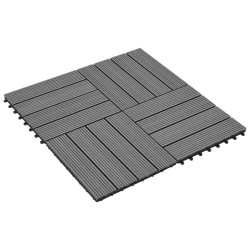 vidaXL Baldosas de WPC 30x30 cm 11 unidades 1 m² gris