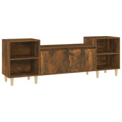 vidaXL Mueble para TV madera contrachapada roble ahumado 160x35x55 cm