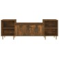vidaXL Mueble para TV madera contrachapada roble ahumado 160x35x55 cm vidaXL Mueble para TV madera contrachapada roble ahumado 160x35x55 cm