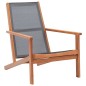 vidaXL Silla de jardín de madera maciza de eucalipto y textilene gris vidaXL Silla de jardín de madera maciza de eucalipto y textilene gris