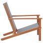 vidaXL Silla de jardín de madera maciza de eucalipto y textilene gris vidaXL Silla de jardín de madera maciza de eucalipto y textilene gris