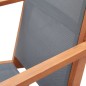 vidaXL Silla de jardín de madera maciza de eucalipto y textilene gris vidaXL Silla de jardín de madera maciza de eucalipto y textilene gris