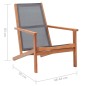 vidaXL Silla de jardín de madera maciza de eucalipto y textilene gris vidaXL Silla de jardín de madera maciza de eucalipto y textilene gris
