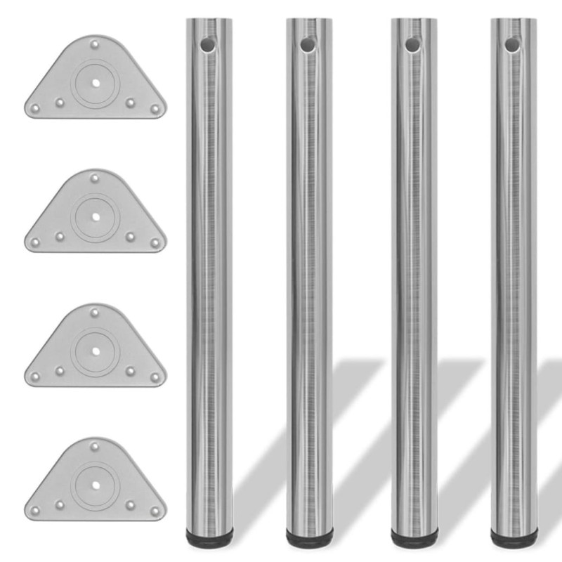 4 Patas de mesa ajustables en alturas 710 mm color níquel pulido 4 Patas de mesa ajustables en alturas 710 mm color níquel pulido