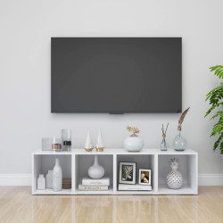 vidaXL Muebles para TV 4 uds madera contrachapada blanco 37x35x37 cm