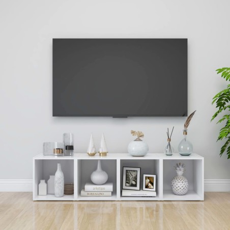 vidaXL Muebles para TV 4 uds madera contrachapada blanco 37x35x37 cm