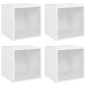 vidaXL Muebles para TV 4 uds madera contrachapada blanco 37x35x37 cm