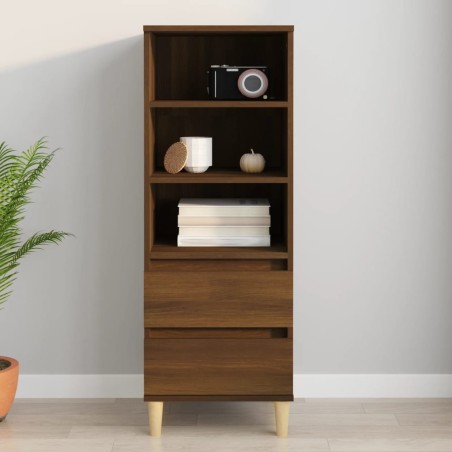 vidaXL Aparador alto madera contrachapada roble marrón 40x36x110 cm