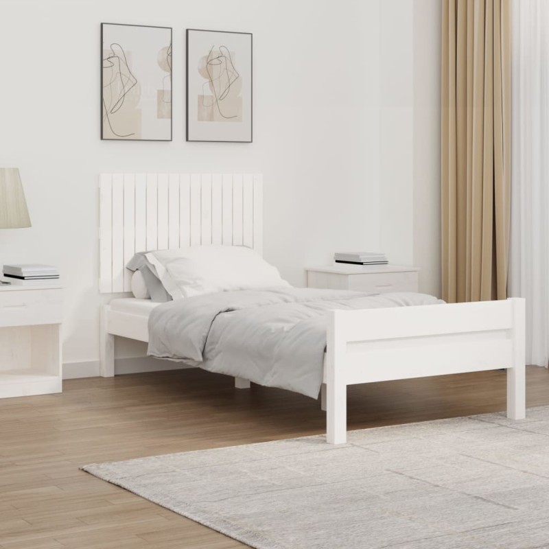 vidaXL Cabecero de cama pared madera maciza pino blanco 95,5x3x60 cm vidaXL Cabecero de cama pared madera maciza pino blanco 95,5x3x60 cm