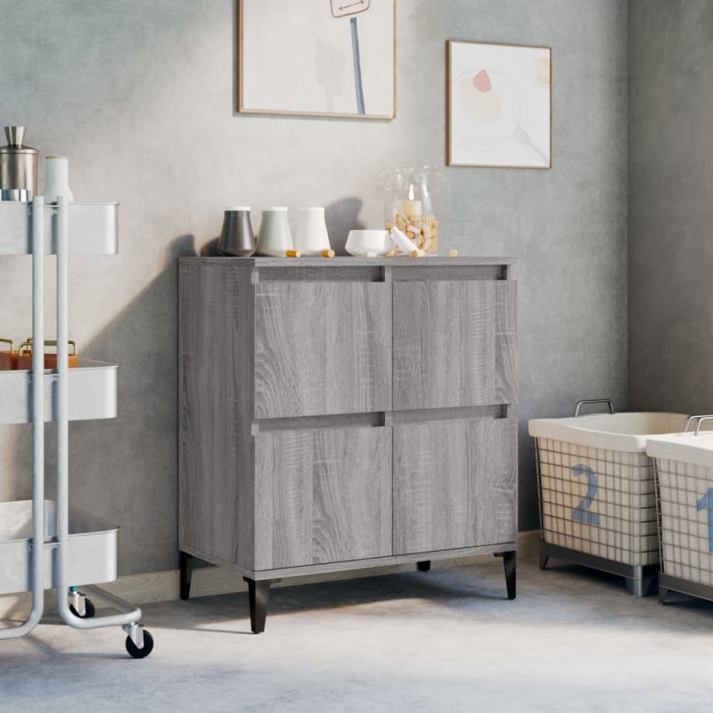 vidaXL Aparador de madera contrachapada gris Sonoma 60x35x70 cm vidaXL Aparador de madera contrachapada gris Sonoma 60x35x70 cm