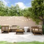 vidaXL Juego muebles de jardín 8 pzas madera maciza pino marrón miel vidaXL Juego muebles de jardín 8 pzas madera maciza pino marrón miel