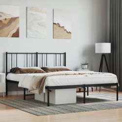 vidaXL Estructura de cama con cabecero metal negro 120x200 cm