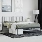 vidaXL Estructura de cama con cabecero metal negro 120x200 cm