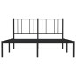 vidaXL Estructura de cama con cabecero metal negro 120x200 cm